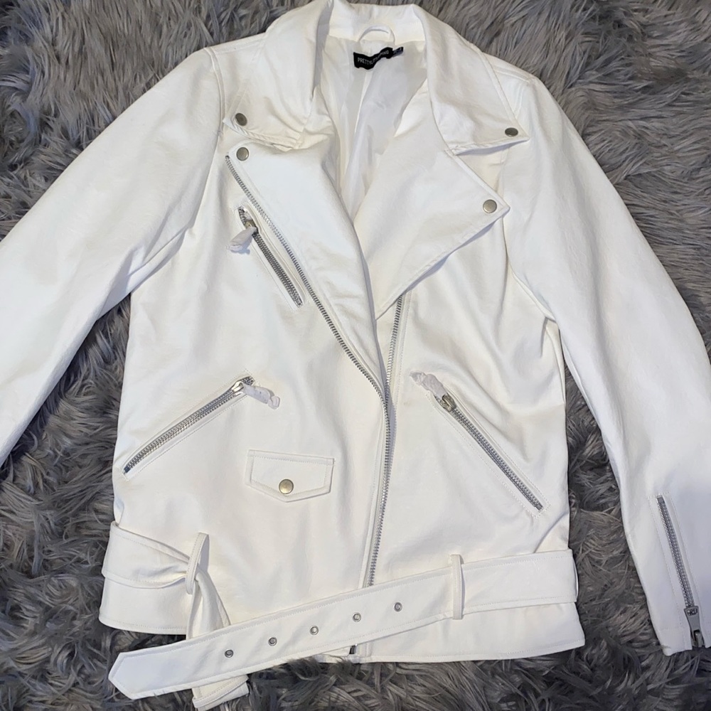 White Faux Leather Jacket